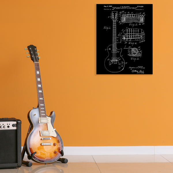 Gibson Guitar Canvas Patent Print