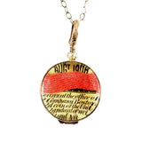 Red Tape Round Pendant