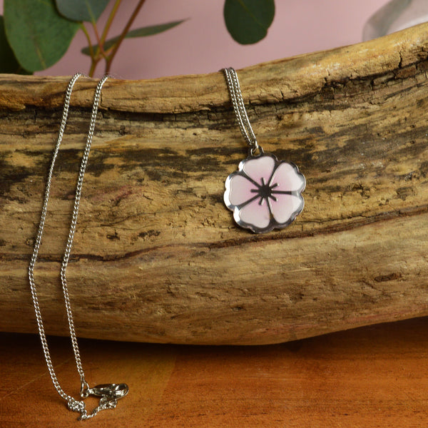 Single Cherry Blossom Pendant Necklace