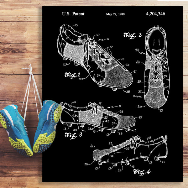 Soccer Shoe Canvas Patent Print