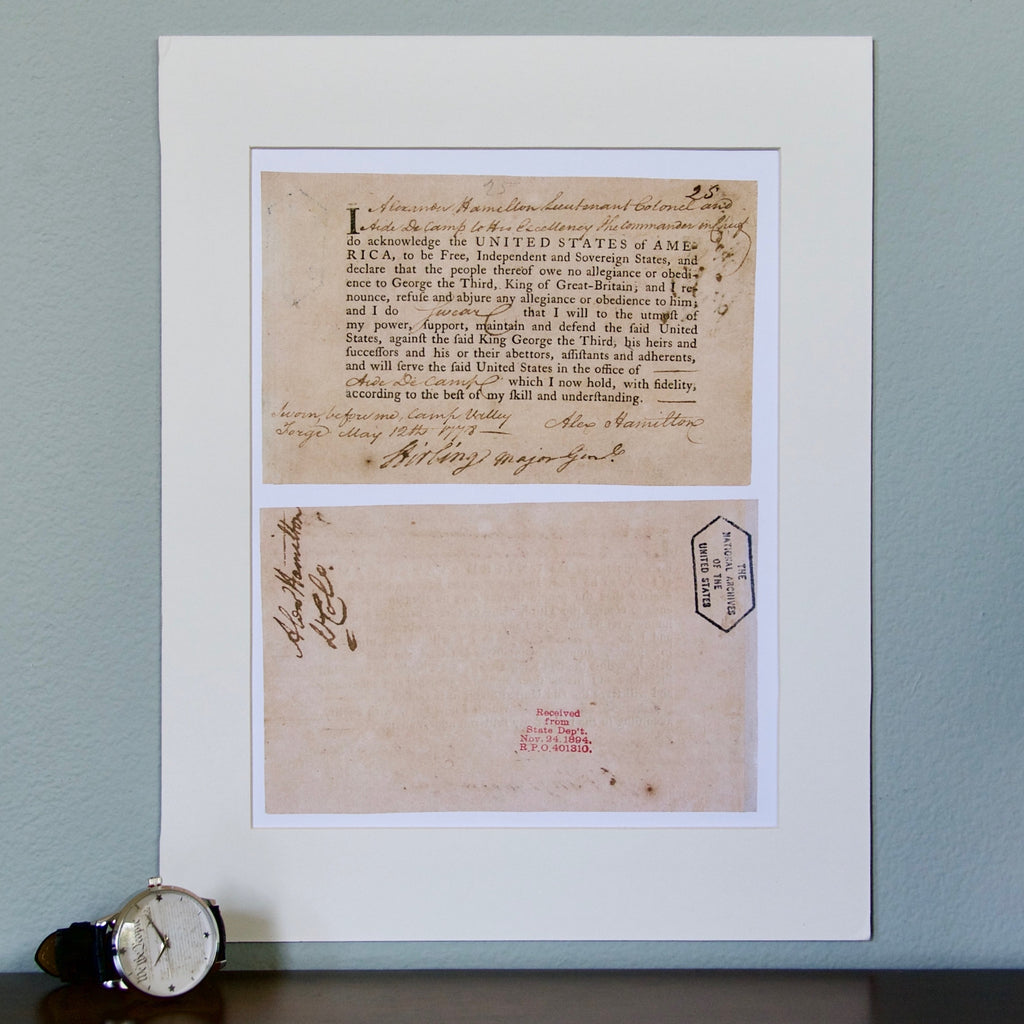 Hamilton Oath of Allegiance Matted Print