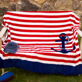 Stripes and Anchor Beach Blanket