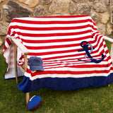 Stripes and Anchor Beach Blanket