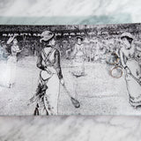 Tennis Match Glass Decoupage Tray: 6 X 10 inches