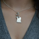 We the People Silver Choker with Pearls