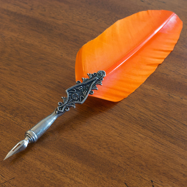 Orange Feather Pen