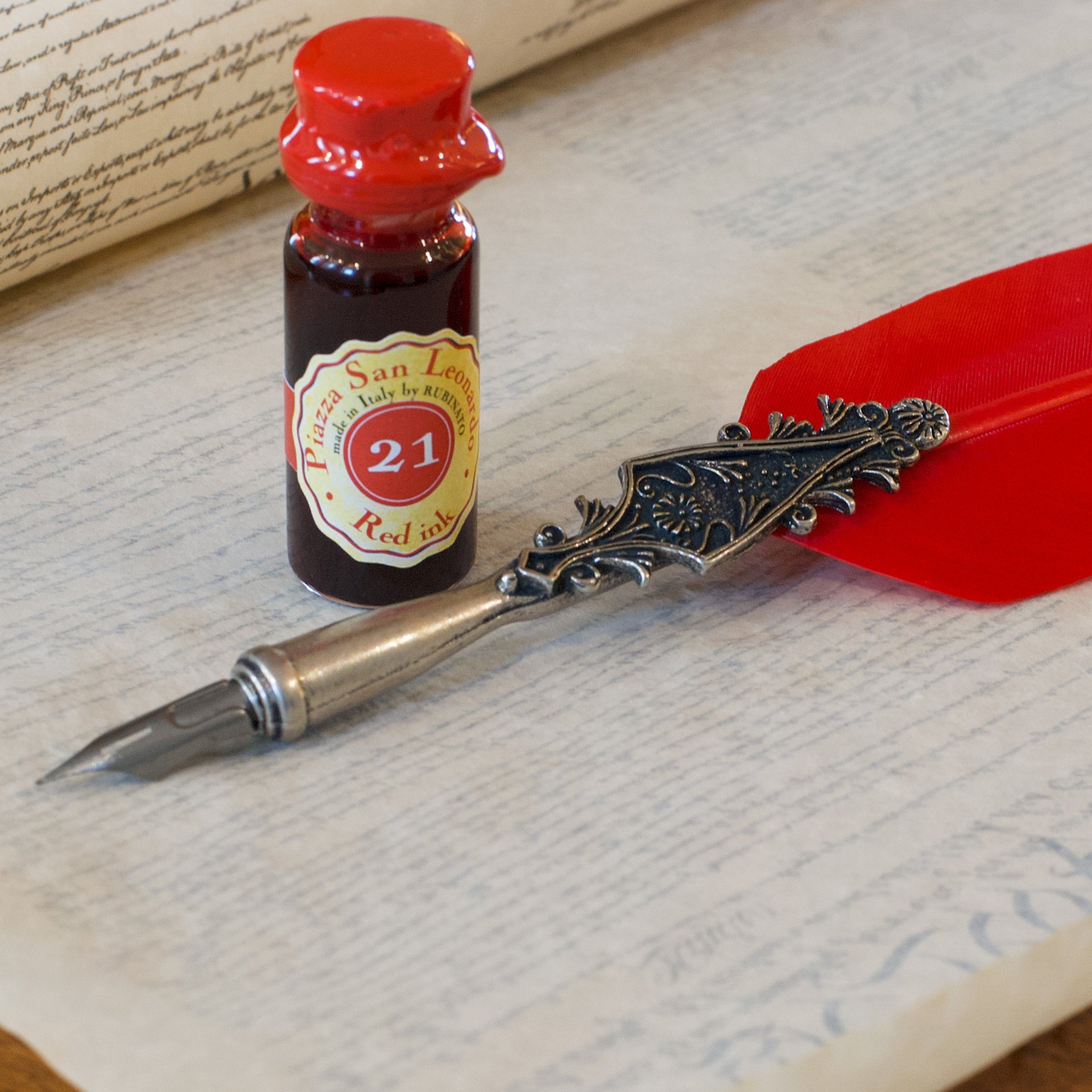 Red Feather Pen