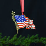 Waving American Flag Ornament