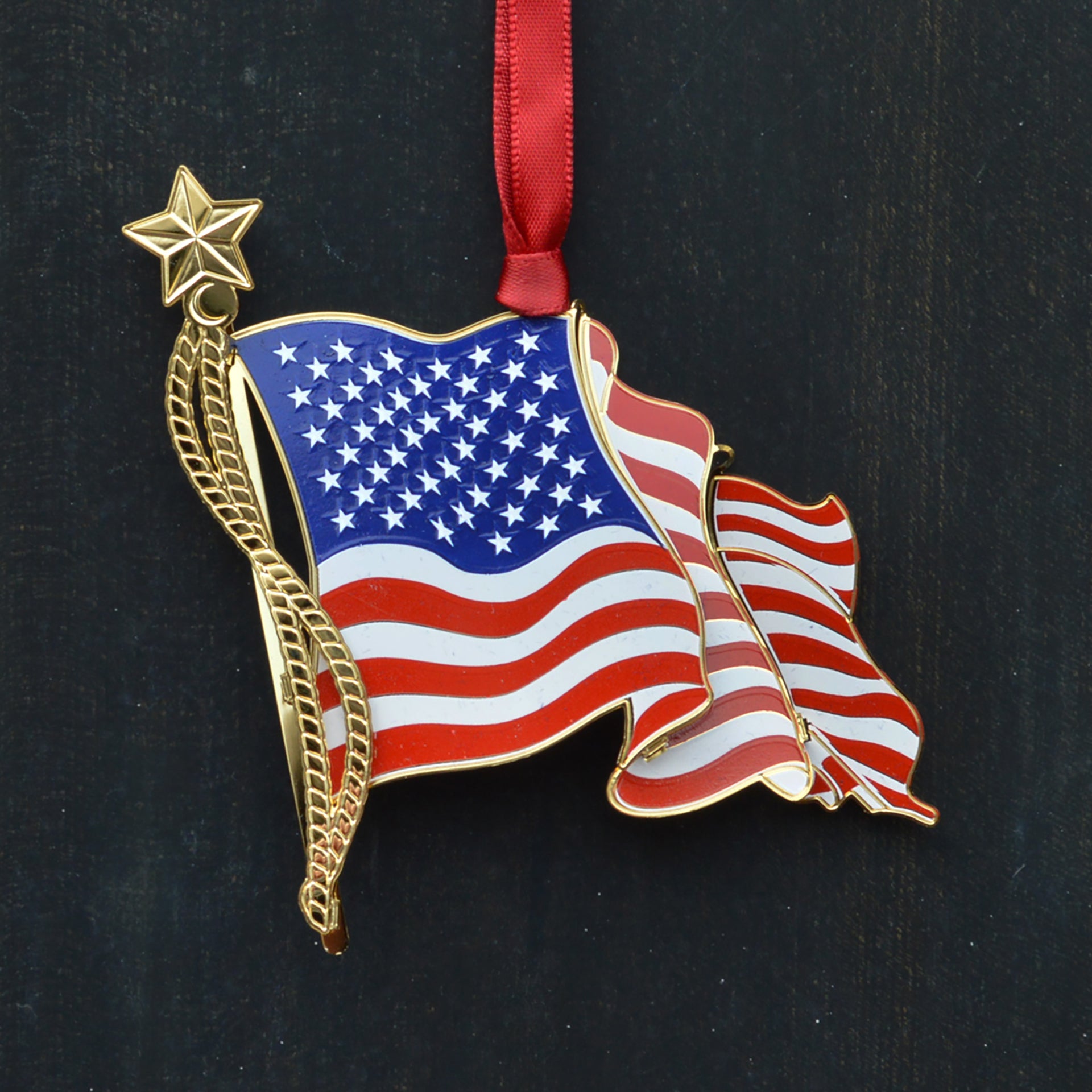 Waving American Flag Ornament