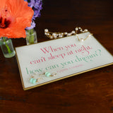 When You Can't Sleep At Night Glass Decoupage Tray: 5 X 8 inches