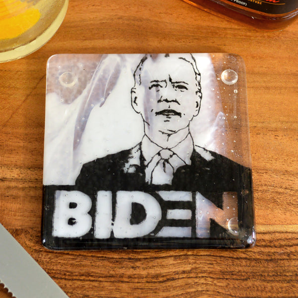 President Biden Fused Glass Coaster