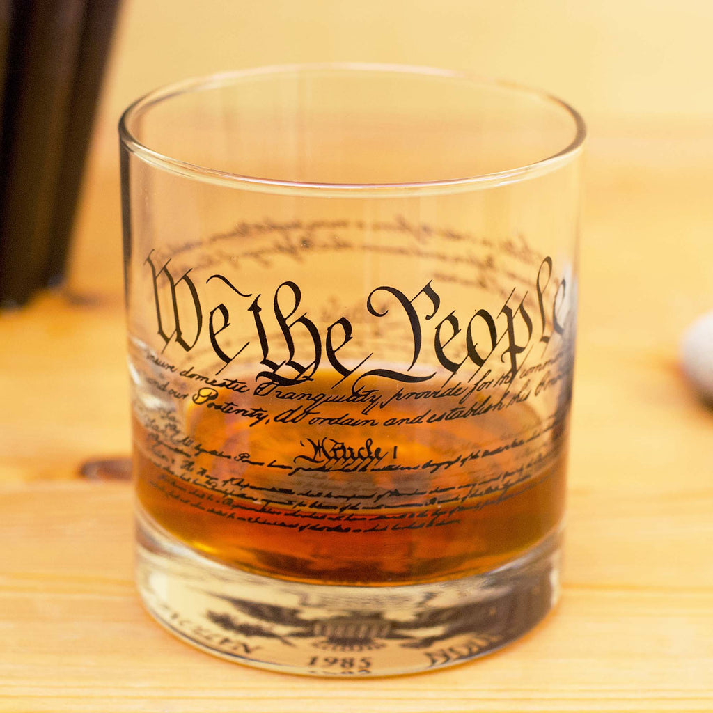 U.S. Constitution Rocks Glass