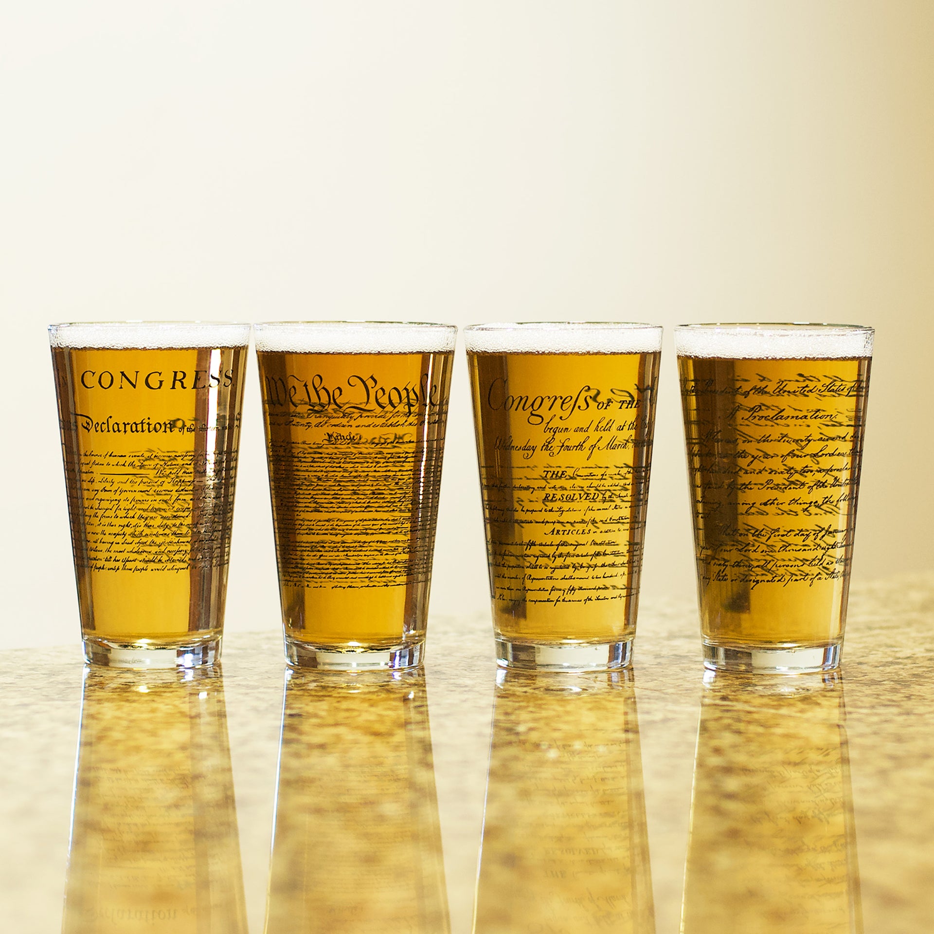America's Documents Four Pint Glass Set