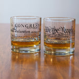 Declaration of Independence and U.S. Constitution Rocks Glass Set