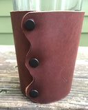 Embossed Leather United States Flag Coozie and Pint Glass