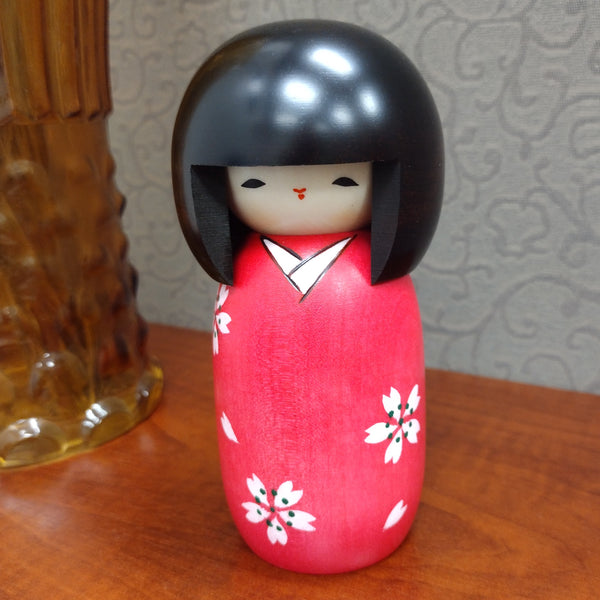 5 1/2-inch Cherry Blossom Kokeshi Doll