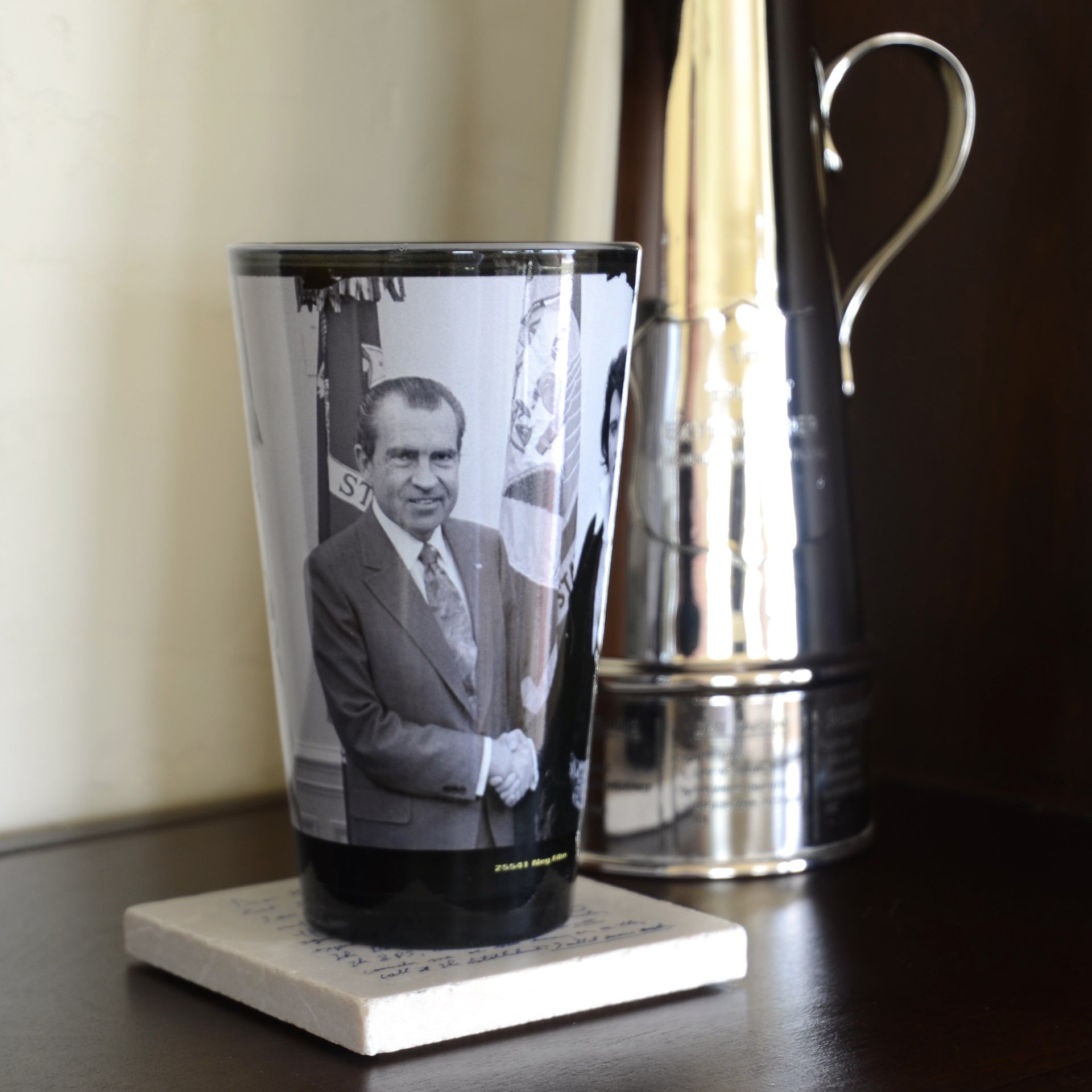 Elvis Nixon Glass Pint Handshake