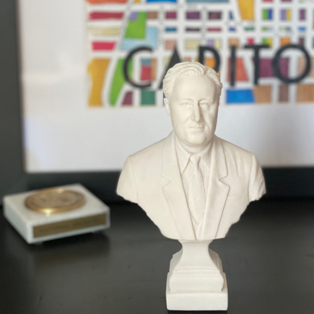 Franklin D. Roosevelt 6 1/2-inch White Bust
