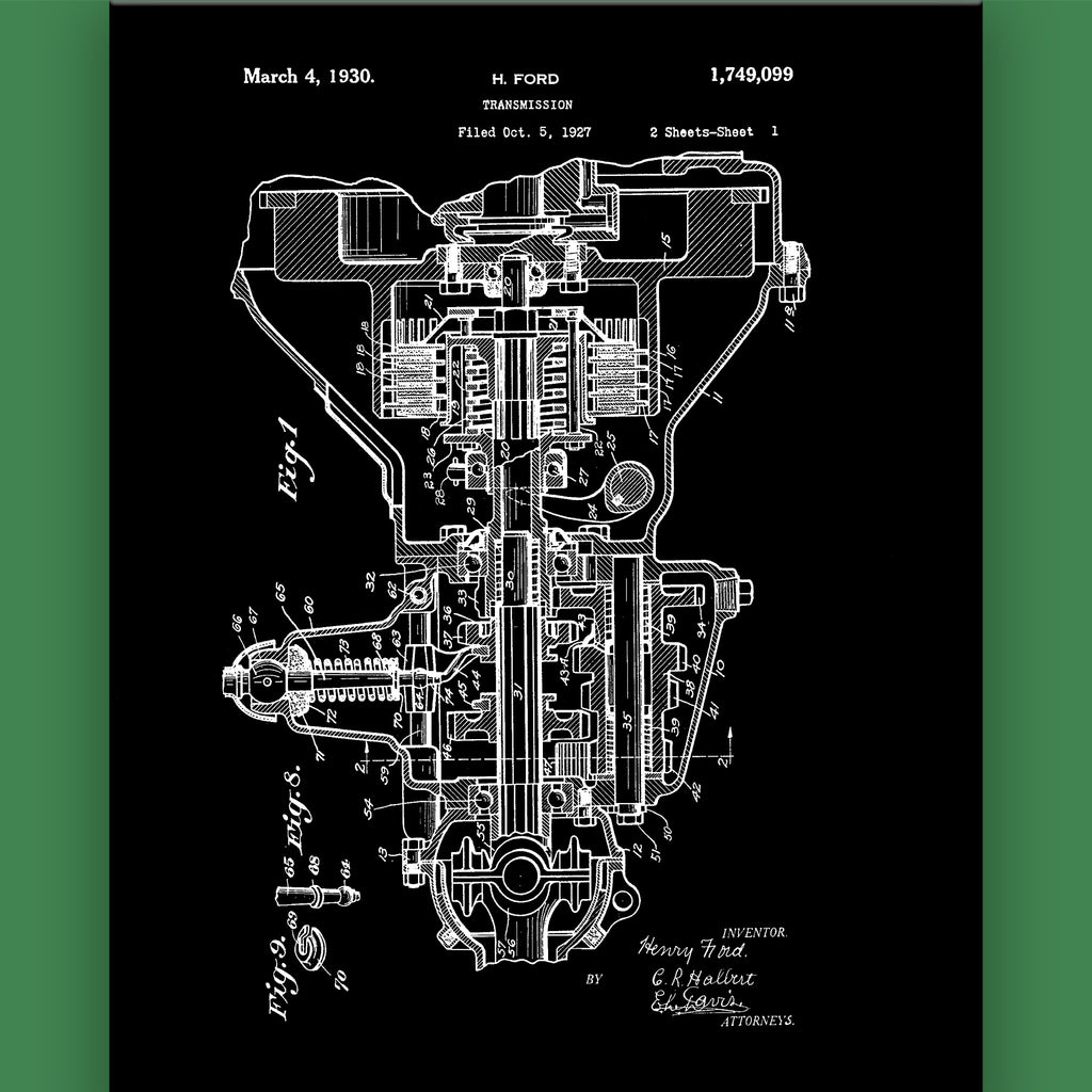 Ford Transmission Canvas Patent Print – National Archives Store Ford Transmission Canvas Patent Print – National Archives Store