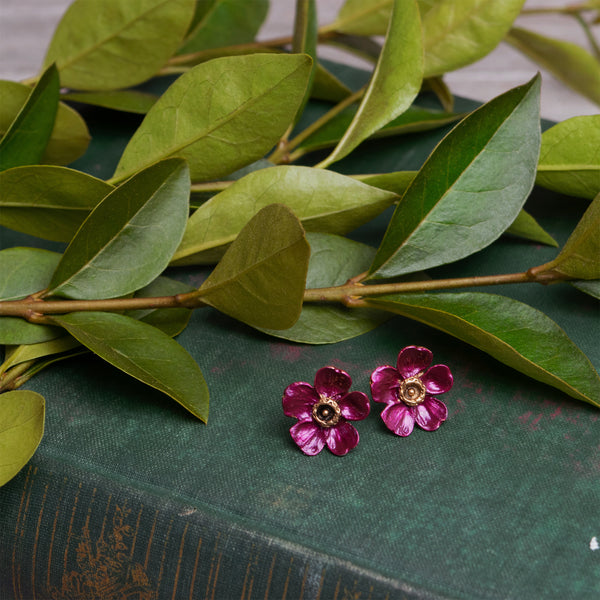 Purple Blossom Post Earrings