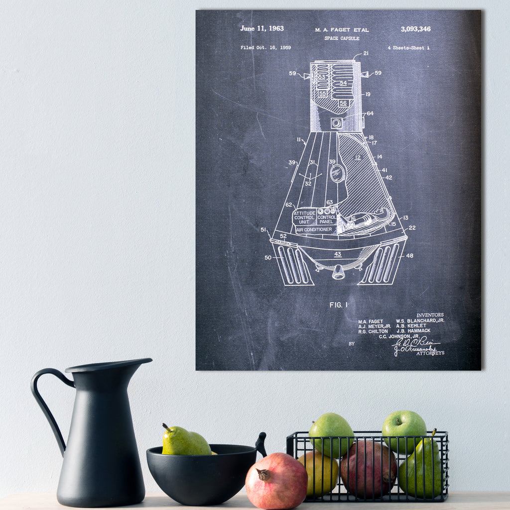 Space Capsule Canvas Patent Print