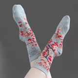 Cherry Blossom Salmon Art Socks