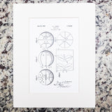 Basketball Patent Matted Print