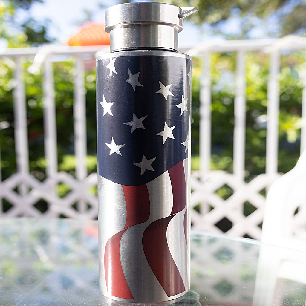 American Flag Stainless Steel Bottle: 24 Ounces – National
