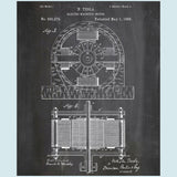 Tesla Electro-Magnetic Motor Canvas Patent Print