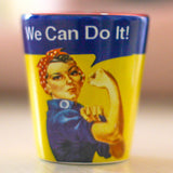 Rosie We Can Do It Shot Glass