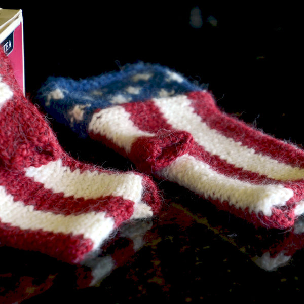 American Flag Fingerless Mittens