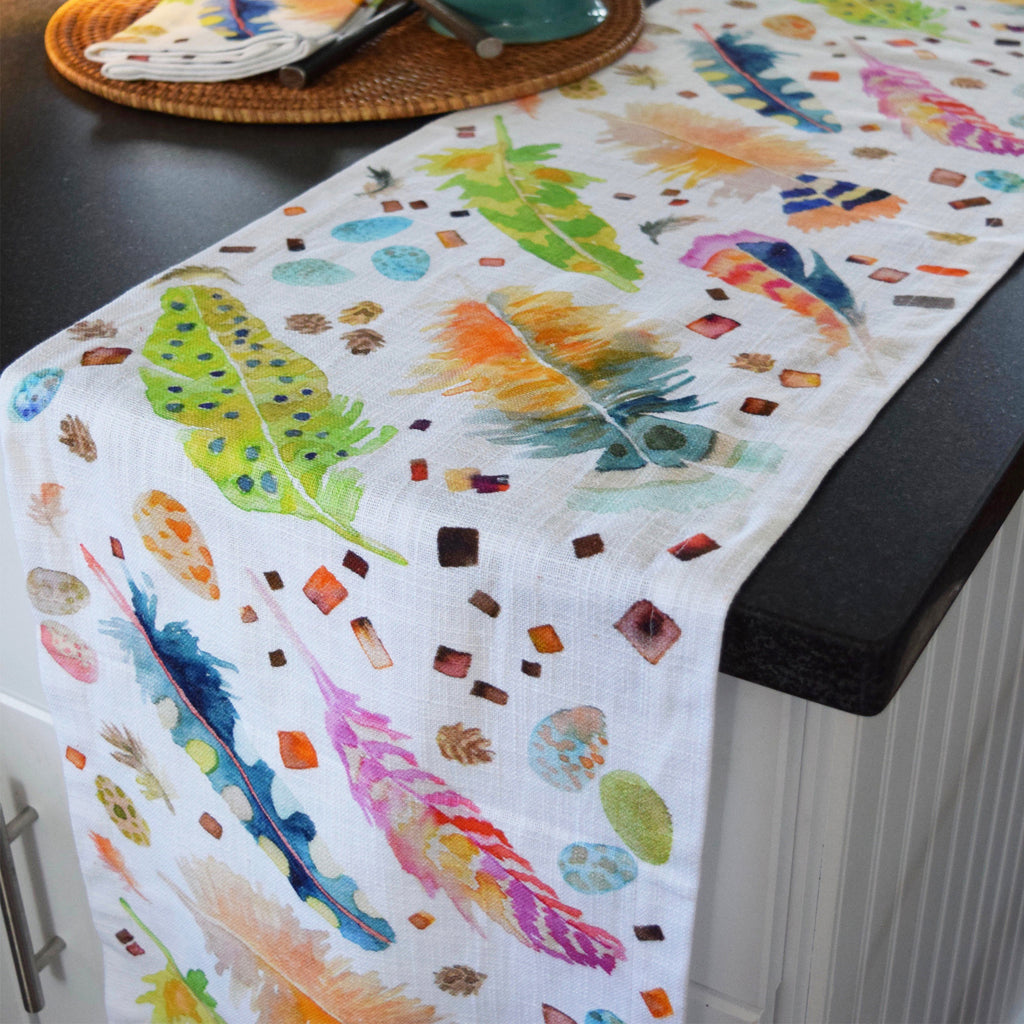 Feather Pen Table Runner