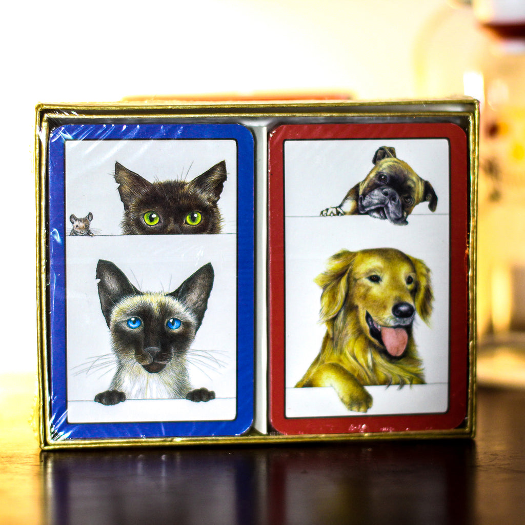 Dogs and Cats Playing Cards