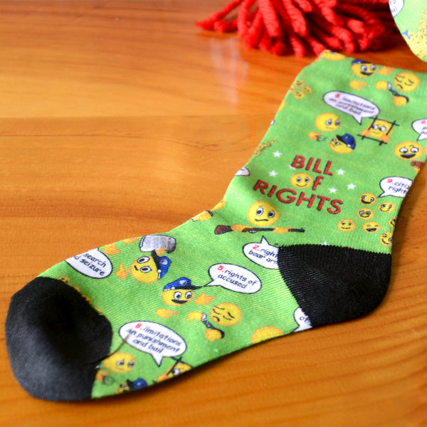 Bill of Rights Emoji Youth Socks