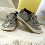 Brainy Bear Gray Baby Shoes