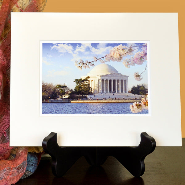 Jefferson Memorial Cherry Blossom Matted Print