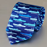 Blue US Aircraft Carriers Silk Tie