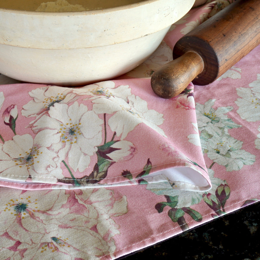 Soft Pink Cherry Blossom Tea Towel